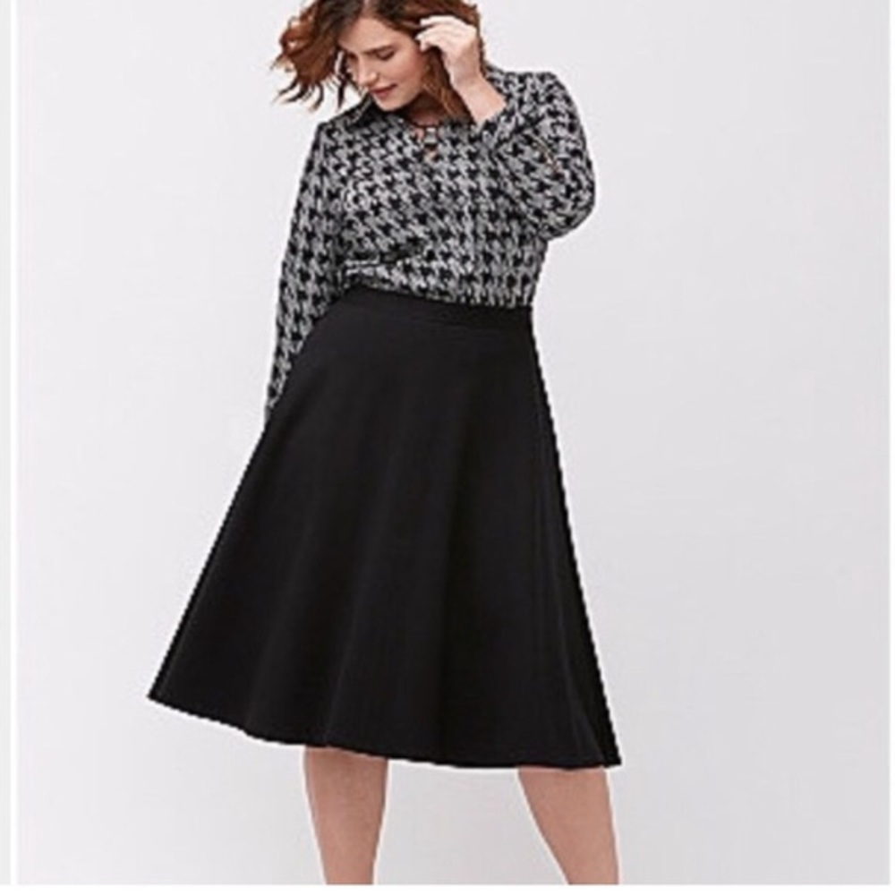 Lane Bryant black ponte circle skirt